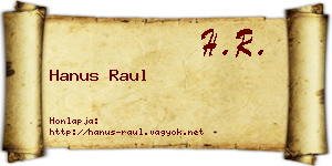 Hanus Raul névjegykártya